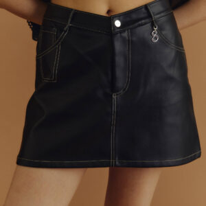 SKIRT V PF25  Black Vegan Leather